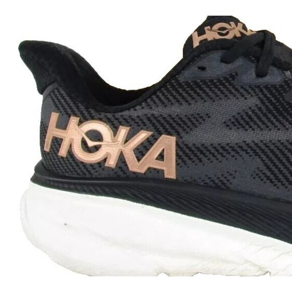 NIB Hoka One Women's Clifton 9 Running Sneakers BRGL BLACK ROSE GOLD - Picture 7 of 7